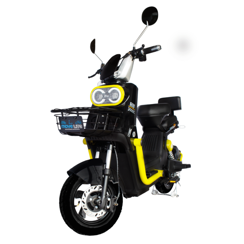 Bicicleta eléctrica Legend negra con motor de 350W, autonomía de 40 km, luces LED y medidor digital, ideal para movilidad urbana en Colombia