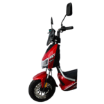 Vista lateral de la bicicleta eléctrica Fénix de Move Lite en color rojo, sobre fondo blanco, mostrando su diseño y estructura