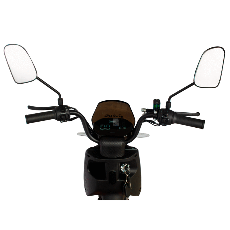 Vista lateral de la bicicleta eléctrica Fénix de Move Lite en color rojo, sobre fondo blanco, mostrando su diseño y estructura